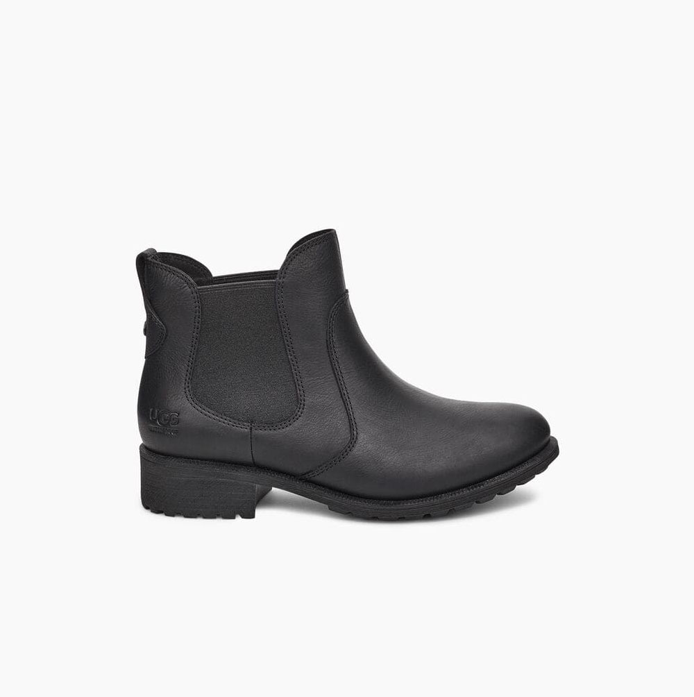 UGG Bonham III Black Chelsea Boots for Women (QLDA14602)